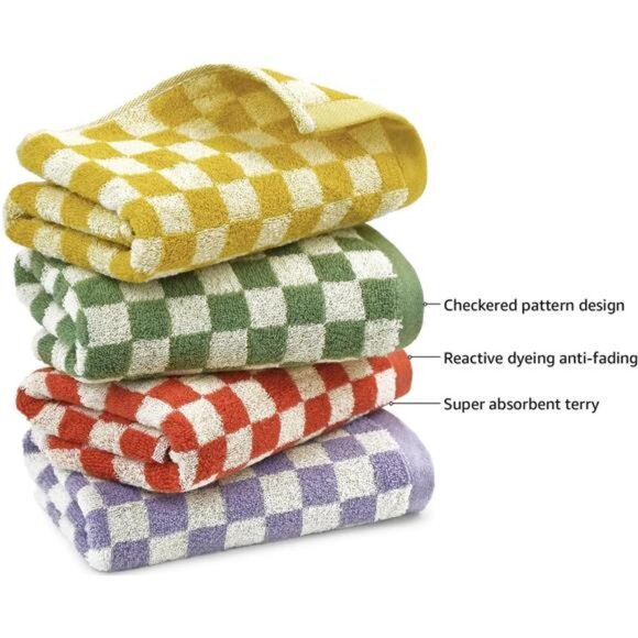 Jacquotha Hand Towels for Bathroom 4 Pack, Cotton Face Towels Soft Absorbent - Picture 4 of 7